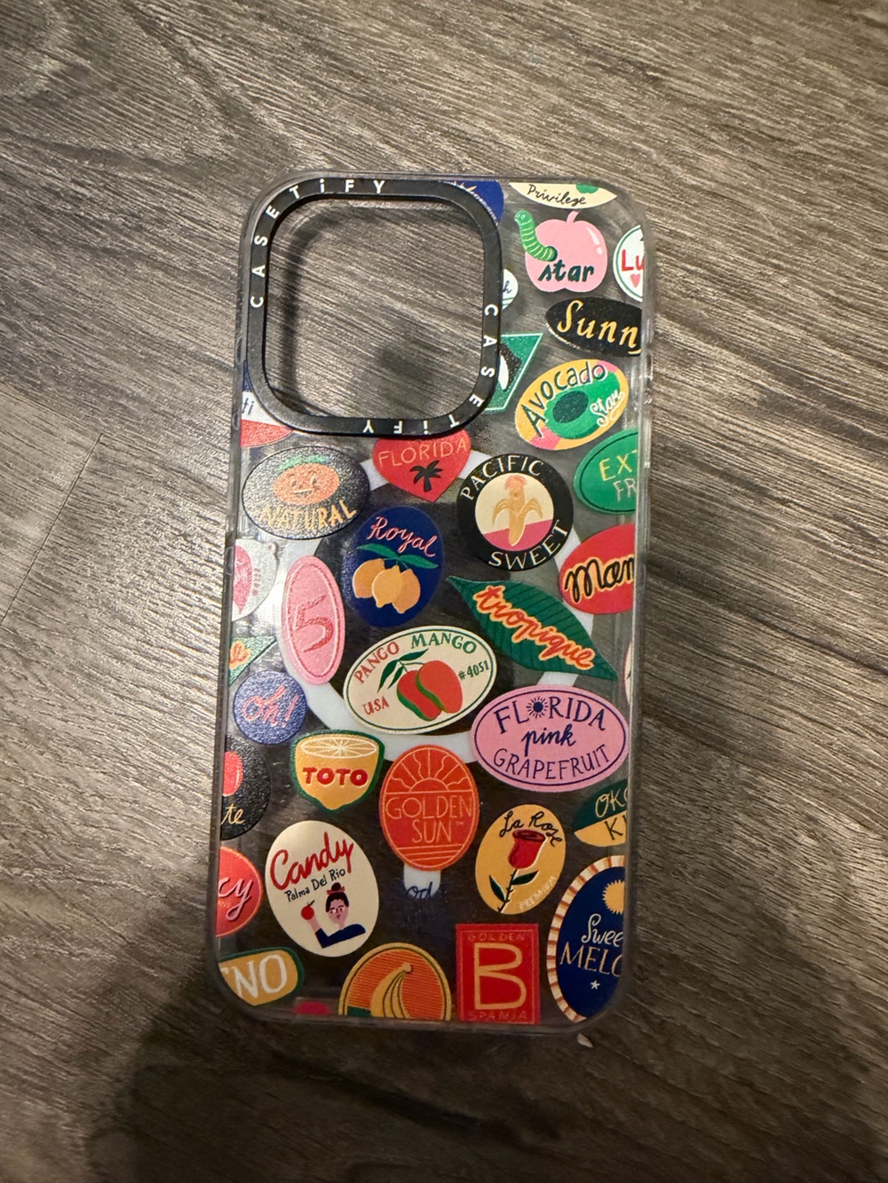 Casetify iPhone 15 Pro Case with Colorful Fruit Sticker Labels